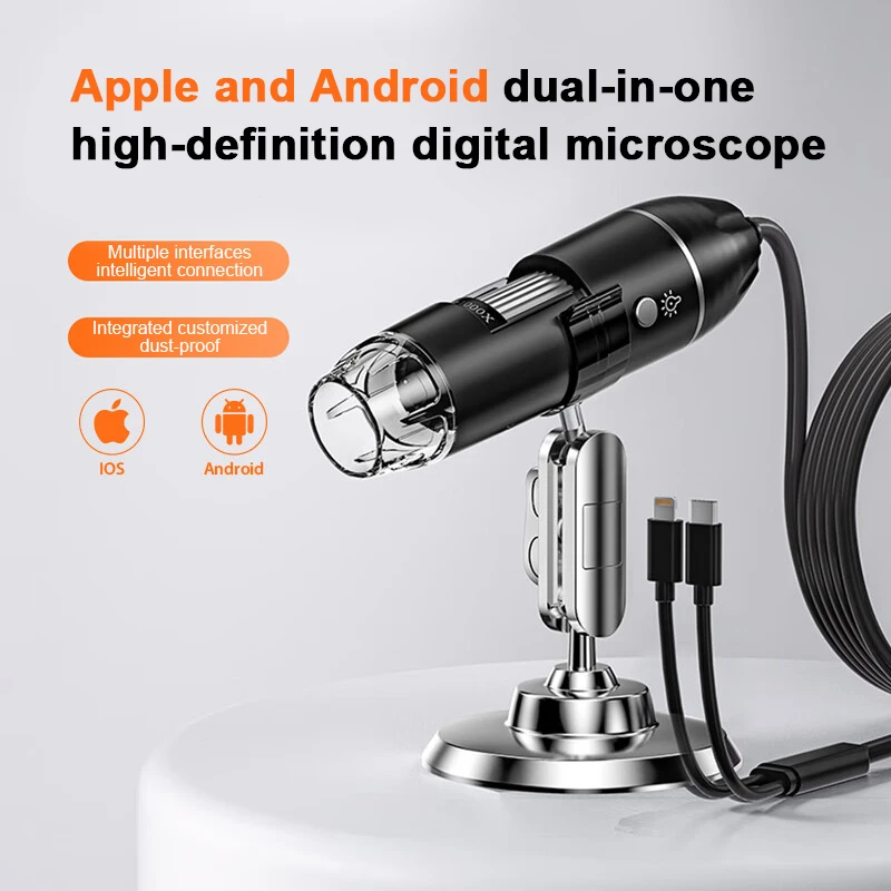 Digital microscope connected to mobile phone with light, high-magnification and hd circuit board repair and appraisal
Digital microscope connected to mobile phone with light, high-magnification and hd circuit board repair and appraisal