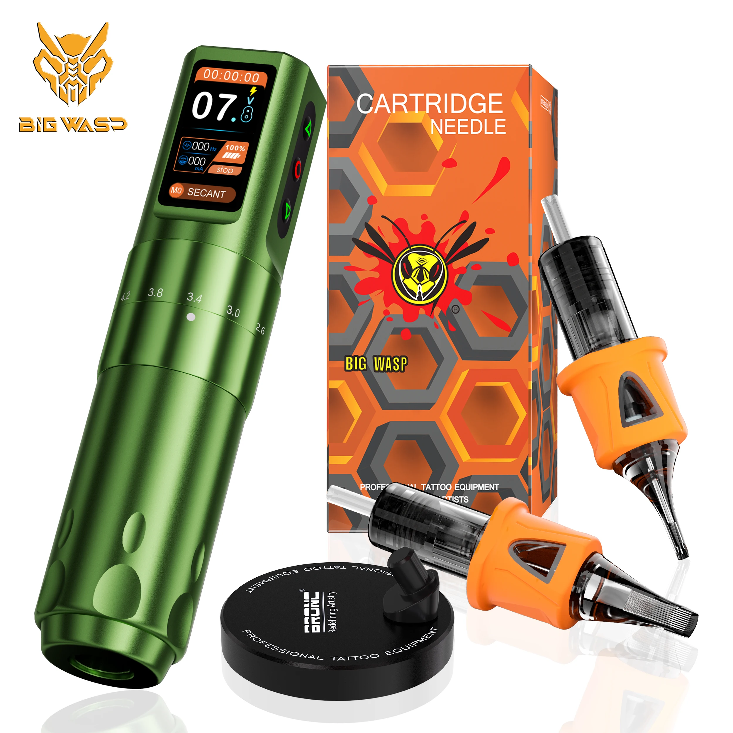 BIGWASP Wireless Tattoo Machine Kit Coreless Motor 7 Stroke Adjustable With 20PCS Disposable Permanent Makeup Tattoo Needles
BIGWASP Wireless Tattoo Machine Kit Coreless Motor 7 Stroke Adjustable With 20PCS Disposable Permanent Makeup Tattoo Needles