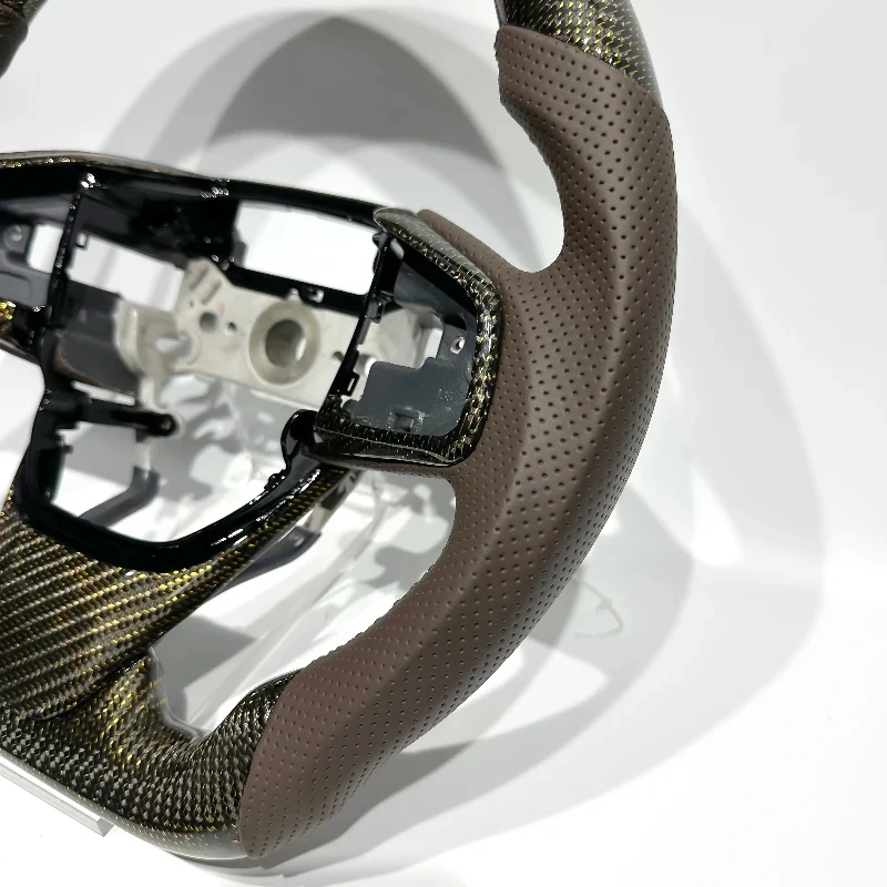 Suitable Racing Wheel Gold-fiber Carbon Fiber 10th 5th CRV with Brown Perforated Leather Factory Direct Sales
Suitable Racing Wheel Gold-fiber Carbon Fiber 10th 5th CRV with Brown Perforated Leather Factory Direct Sales