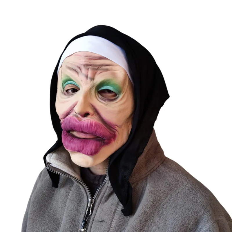 Red Lip Nun Mask Head Cover Latex Mask Halloween Masquerade Party Cosplay Costume Props Accessories
Red Lip Nun Mask Head Cover Latex Mask Halloween Masquerade Party Cosplay Costume Props Accessories