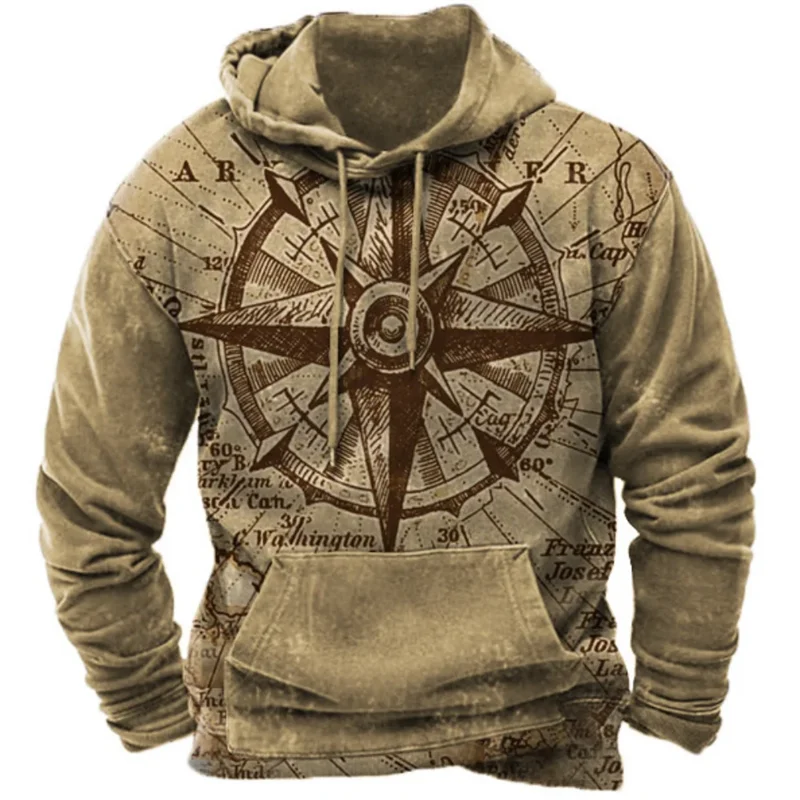 Vintage Men's Hooded Sweatshirts Compass Print Harajuku Hoodies Men Clothing Autumn Oversized Pullovers Male Daily Streetwear
Vintage Men's Hooded Sweatshirts Compass Print Harajuku Hoodies Men Clothing Autumn Oversized Pullovers Male Daily Streetwear