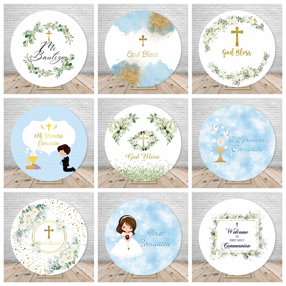 Blue First Communion Round Cover Customized My Baptism Boy Girl Cross God Bless Grail Circle Photography Background Customized
Blue First Communion Round Cover Customized My Baptism Boy Girl Cross God Bless Grail Circle Photography Background Customized