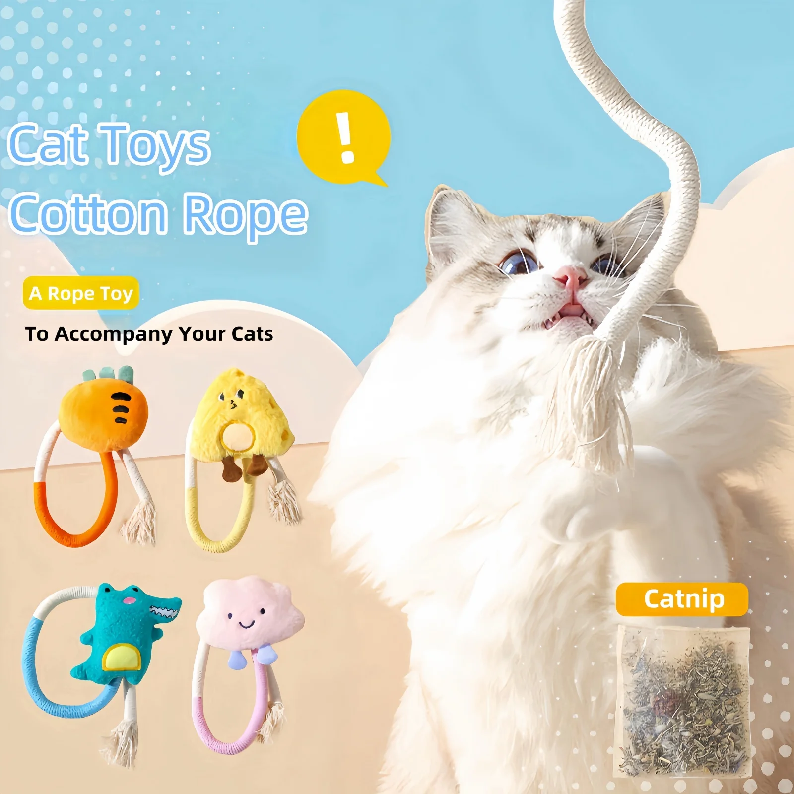 1/4pcs Cat Toys Handmade Cotton Rope Toy for Cats and Kittens Interactive Cat Toy Bite-resistant Cat Chew Toys for Teeth Cleanin
1/4pcs Cat Toys Handmade Cotton Rope Toy for Cats and Kittens Interactive Cat Toy Bite-resistant Cat Chew Toys for Teeth Cleanin