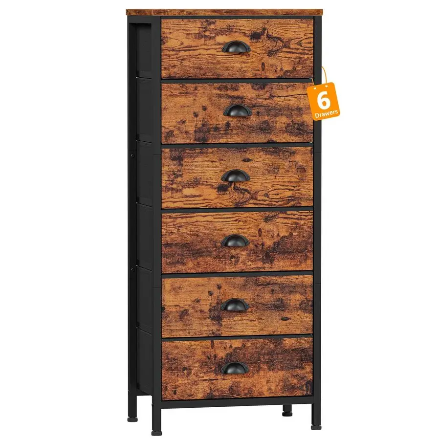 Tall Dresser with 6 Drawers,Vertical End Table and Nightstand for Bedroom,Industrial Dorm Bedside Furniture with Fabric Storage
Tall Dresser with 6 Drawers,Vertical End Table and Nightstand for Bedroom,Industrial Dorm Bedside Furniture with Fabric Storage