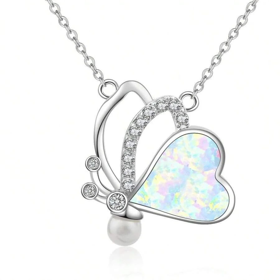 Trending Australian Opal White Butterfly Necklace With Deep Forest Pearl Pendant And Opal Inlay
Trending Australian Opal White Butterfly Necklace With Deep Forest Pearl Pendant And Opal Inlay