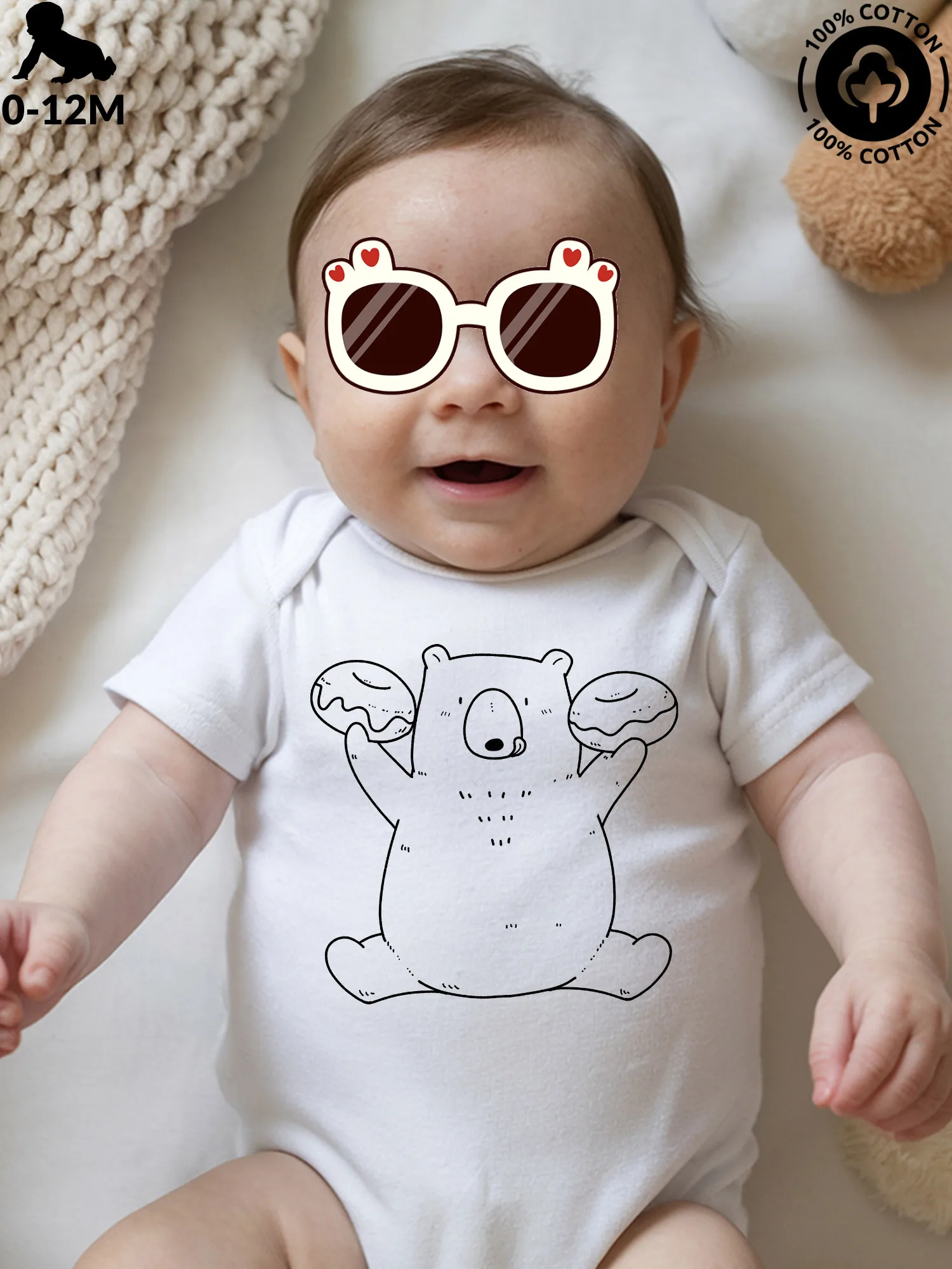 Комбинезон-слип Donut Bear (6) для малышей, унисекс, из чистого хлопка, мягкий, всесезонный, белый, 190 г/м²
Комбинезон-слип Donut Bear (6) для малышей, унисекс, из чистого хлопка, мягкий, всесезонный, белый, 190 г/м²