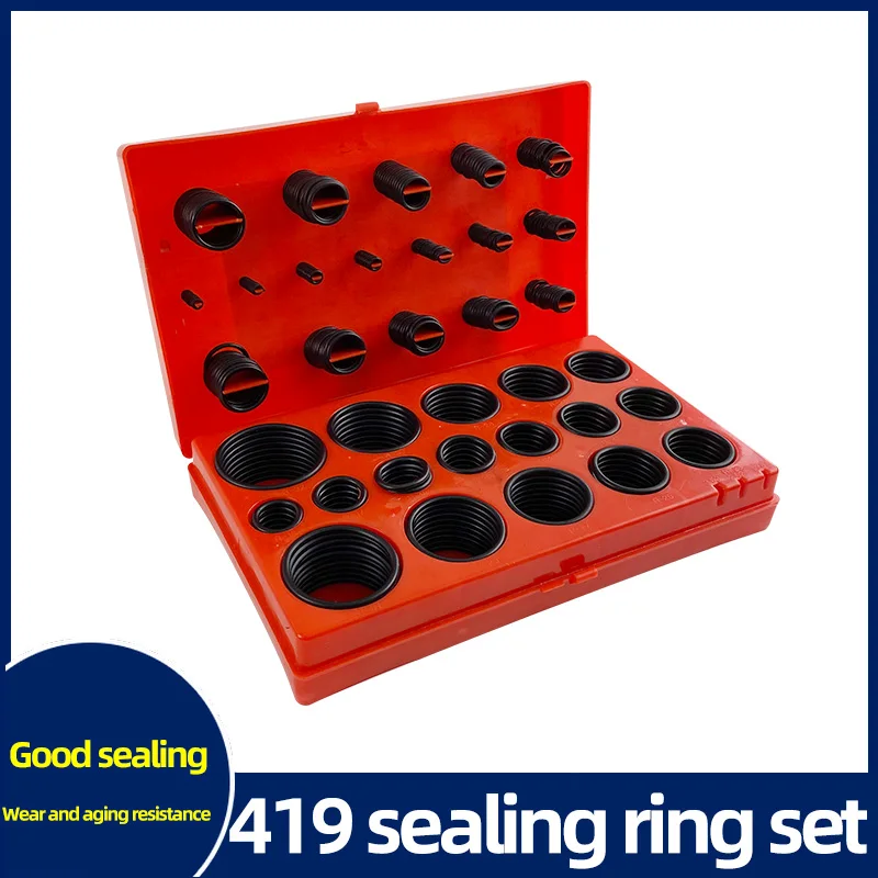 419PCS Set Universal O-Ring Assortment 32 Size Nitrile Rubber Ring Seal O Ring Gasket for Plumbing Automotive and Faucet Repair
419PCS Set Universal O-Ring Assortment 32 Size Nitrile Rubber Ring Seal O Ring Gasket for Plumbing Automotive and Faucet Repair