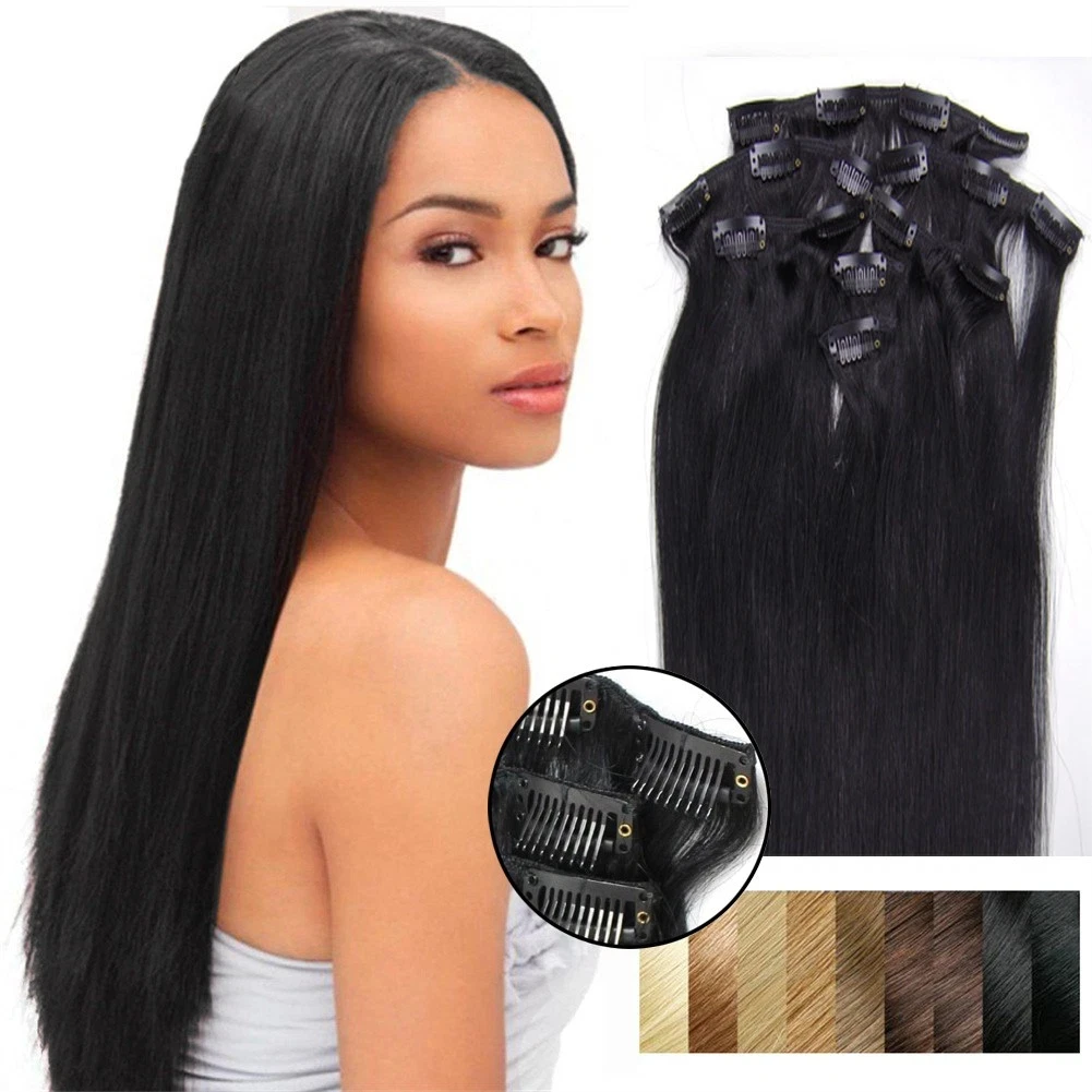 7 Pieces 100% Human Hair Clip In Extensions Straight Hair Custom Exceled Color Length Weight Weft
7 Pieces 100% Human Hair Clip In Extensions Straight Hair Custom Exceled Color Length Weight Weft