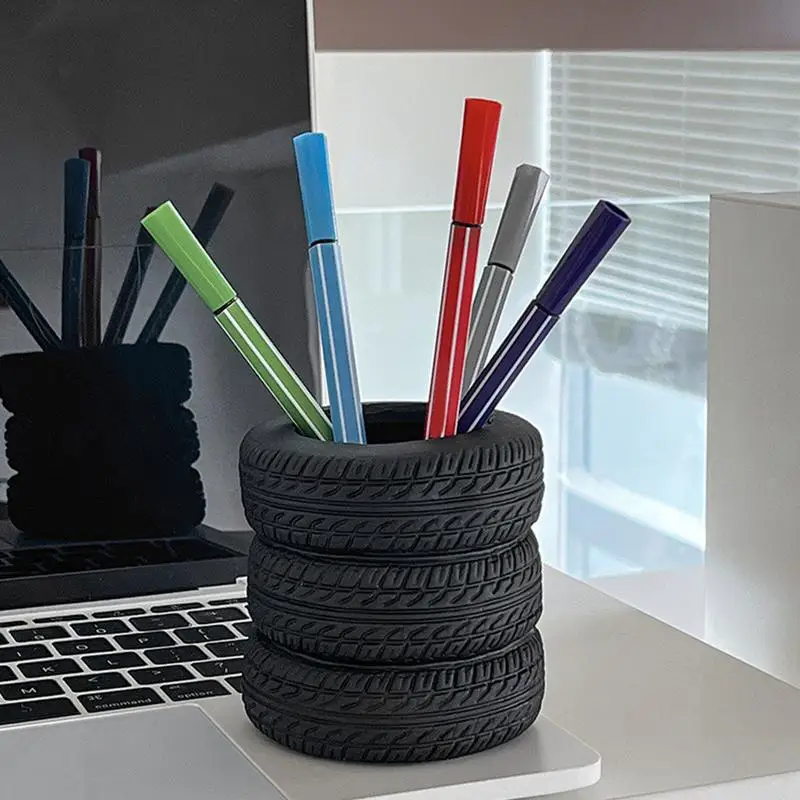 Tire-Shaped Pen Holder Makeup Brush Organizer Creative Pencil Storage Bucket for Home Office Decoration Stationery Accessories
Tire-Shaped Pen Holder Makeup Brush Organizer Creative Pencil Storage Bucket for Home Office Decoration Stationery Accessories