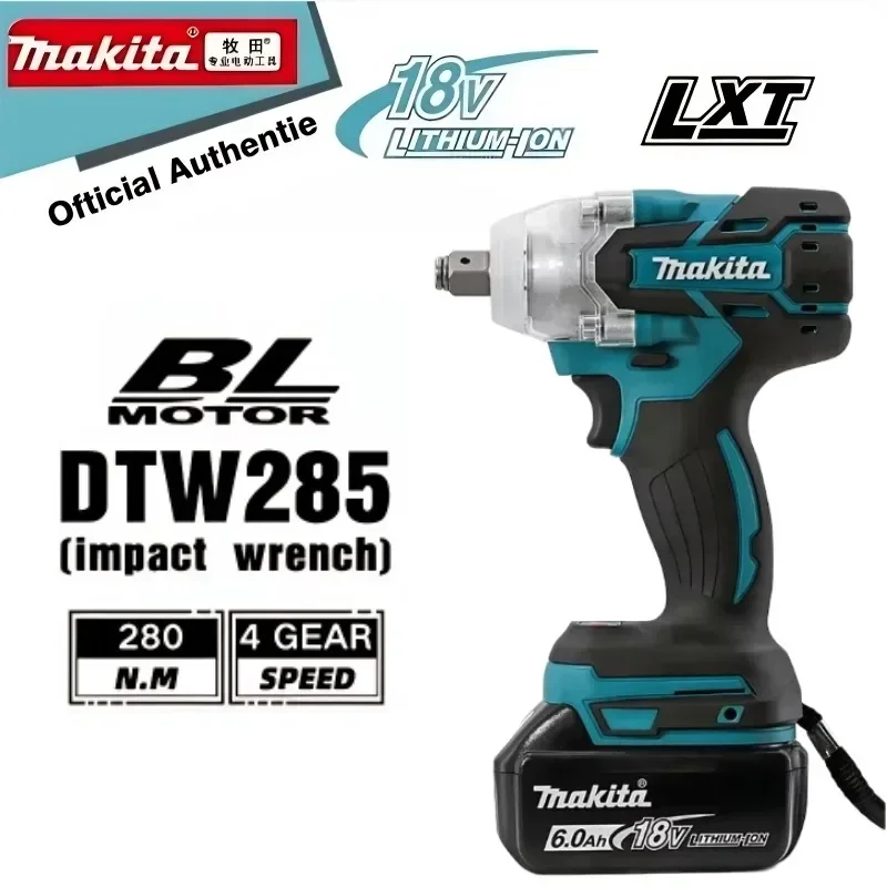 Makita DTW285 18V LXT® Lithium-Ion Brushless Cordless 4-Speed 1/2" Sq. Drive Impact Wrench w/Detent AnvilMakita 18V Battery
Makita DTW285 18V LXT® Lithium-Ion Brushless Cordless 4-Speed 1/2" Sq. Drive Impact Wrench w/Detent AnvilMakita 18V Battery