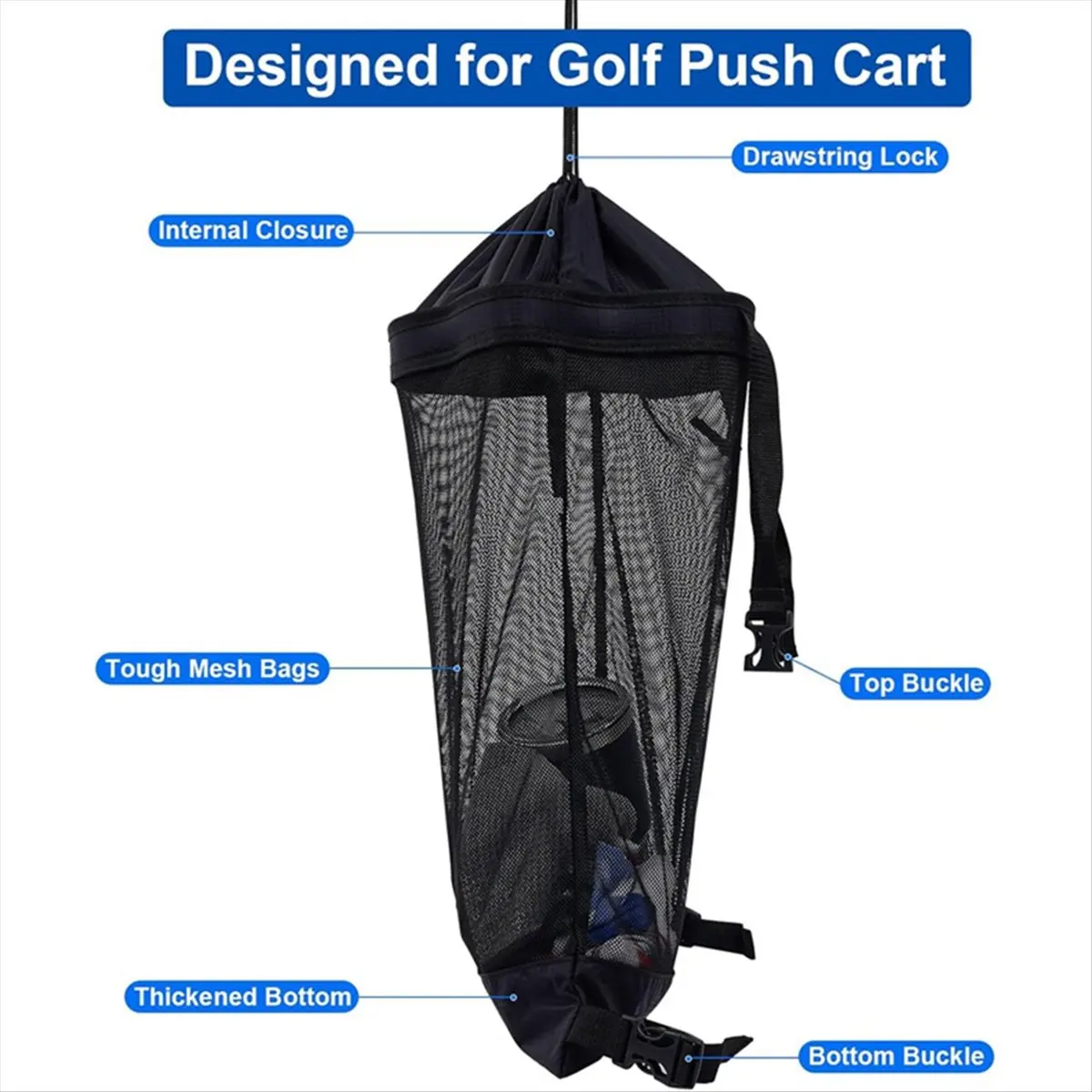 (ABYM) Trolley Net Bag Universal Golf Push Cart Mesh Bag Push Cart Organizer Golf Cart Storage Bag Golf Accessories
(ABYM) Trolley Net Bag Universal Golf Push Cart Mesh Bag Push Cart Organizer Golf Cart Storage Bag Golf Accessories