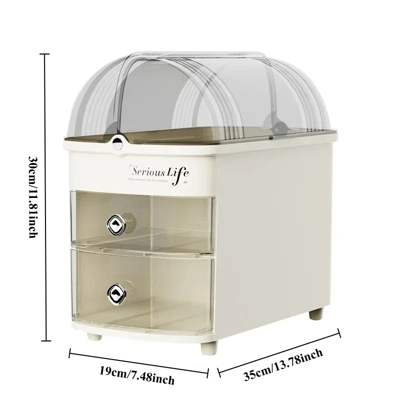 Large capacity cosmetics storage box for skincare and lipsticks, desktop dust-proof organizer for home use
Large capacity cosmetics storage box for skincare and lipsticks, desktop dust-proof organizer for home use