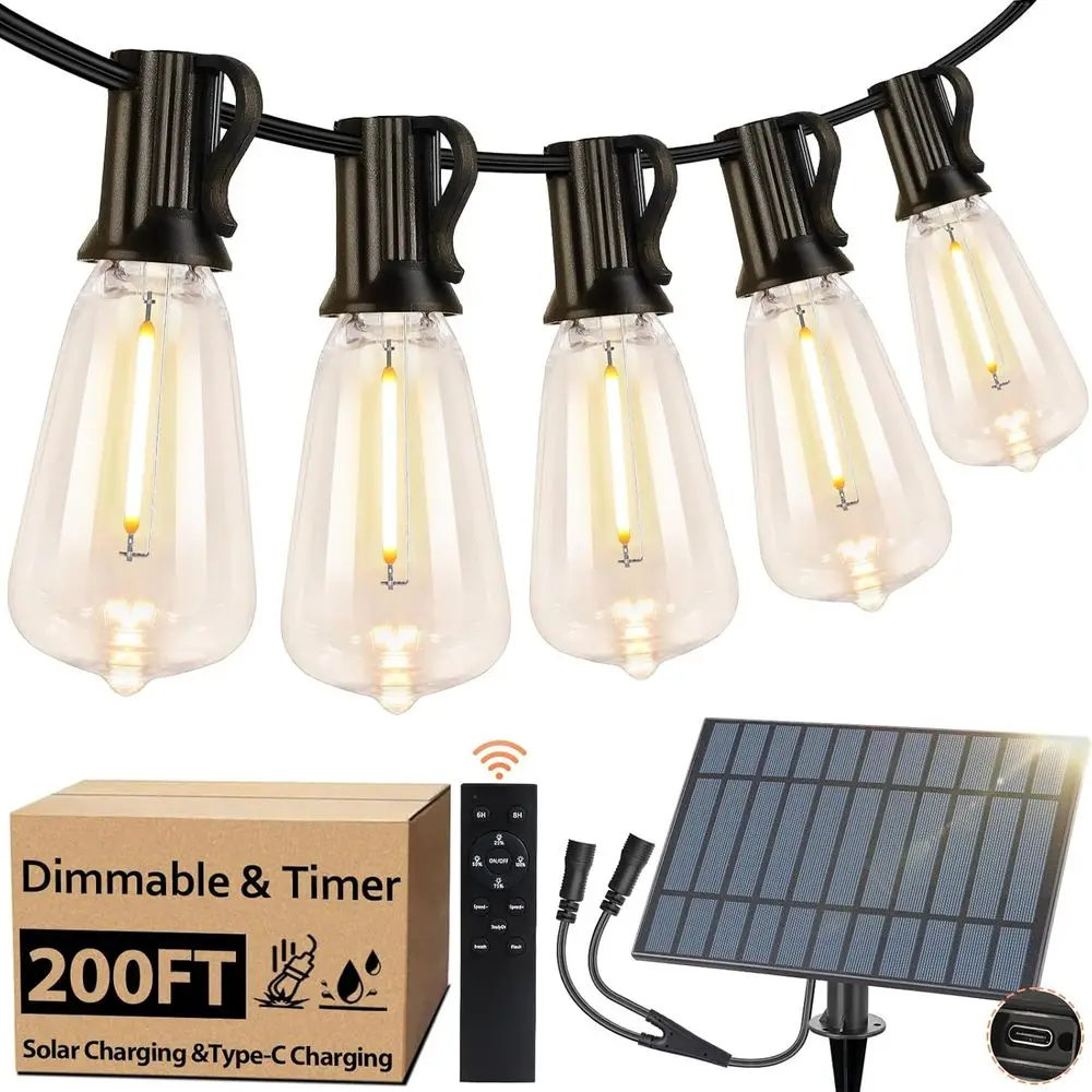 Weatherproof 200-Count String Lights, Dimmable ST38 LED, Ideal for Outdoor Patio and Garden Parties
Weatherproof 200-Count String Lights, Dimmable ST38 LED, Ideal for Outdoor Patio and Garden Parties
