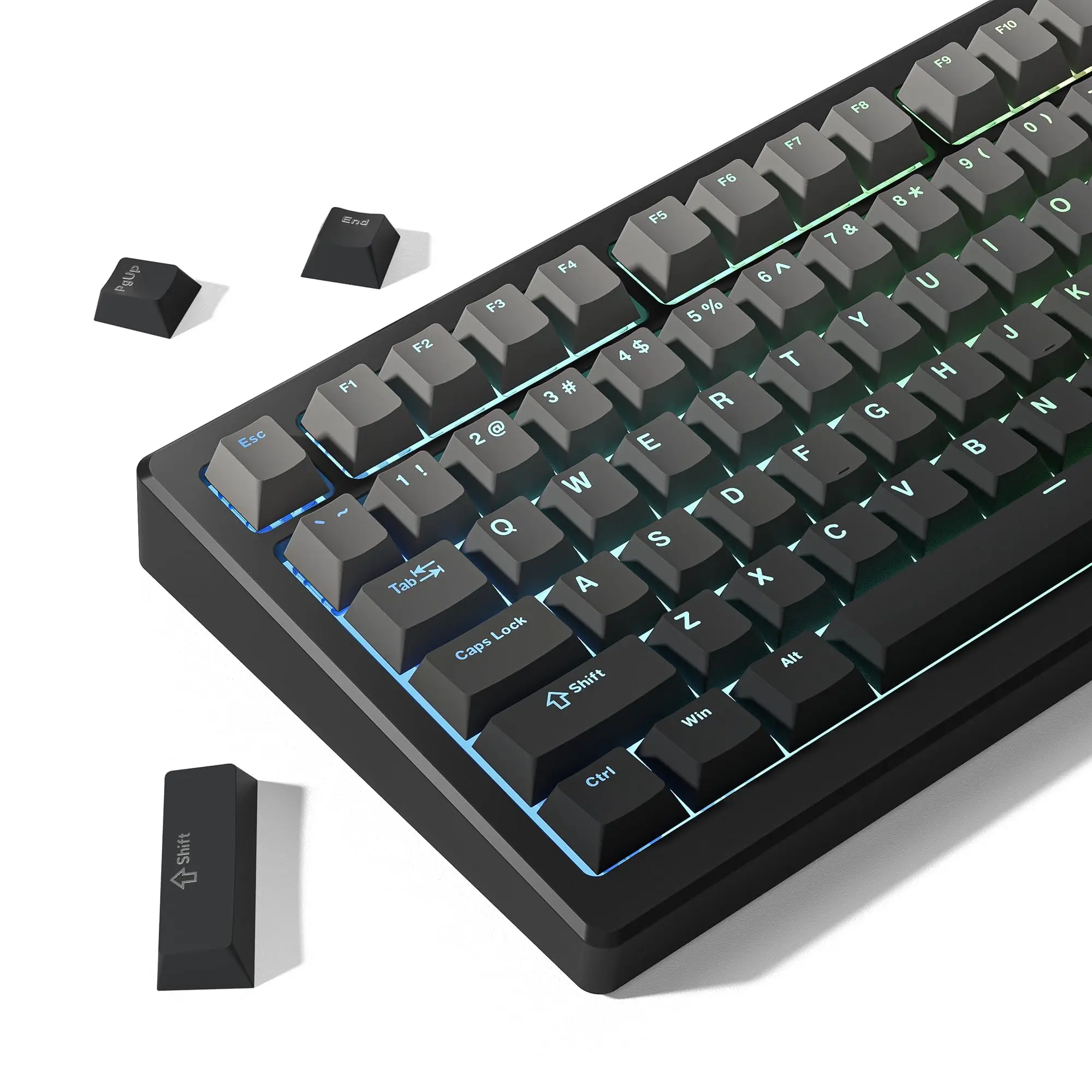 132 Keys Gradient Gray RGB Backlit PBT Keycaps Custom Double Shot Keycaps for Cherry Gateron MX Switches Mechanical Keyboards
132 Keys Gradient Gray RGB Backlit PBT Keycaps Custom Double Shot Keycaps for Cherry Gateron MX Switches Mechanical Keyboards