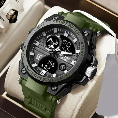 High end luxury multifunctional dual movement watch with alloy dial and multifunctional watch with tactical hands