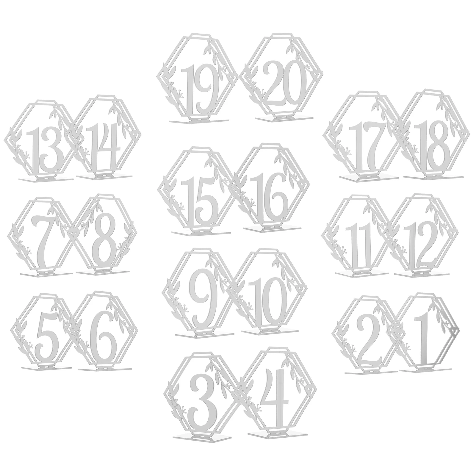 20pcs Table Number Signs Elegant Acrylic Wedding Decor Reusable Double Sided Banquet Numbers Cards for Reception Party
20pcs Table Number Signs Elegant Acrylic Wedding Decor Reusable Double Sided Banquet Numbers Cards for Reception Party