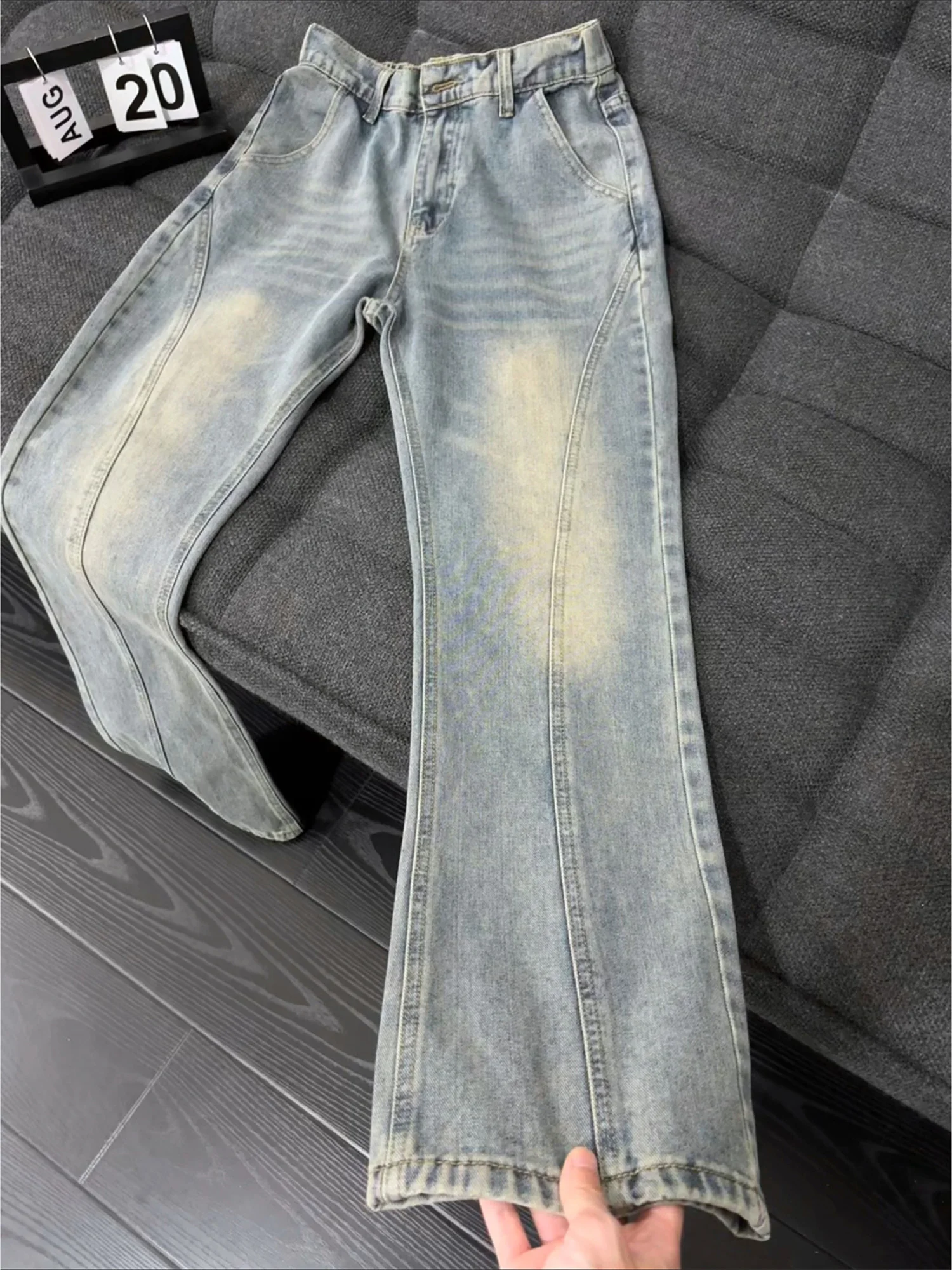 Мужские джинсы в стиле ретро, синие, рабочие, с косым кроем, зауженные, прямые, удлиненные, в американском уличном стиле, повседневные, из денима
Мужские джинсы в стиле ретро, синие, рабочие, с косым кроем, зауженные, прямые, удлиненные, в американском уличном стиле, повседневные, из денима