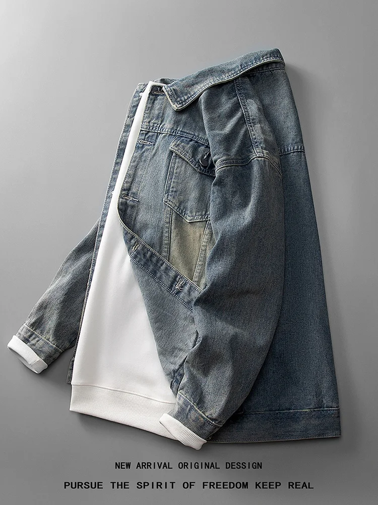 Retro Waed Denim Jaet Men's Loose Fit Workwear Sle Spring Autumn Trendy Brand Versatile High-End Feeling Cool Guy Jaet
Retro Waed Denim Jaet Men's Loose Fit Workwear Sle Spring Autumn Trendy Brand Versatile High-End Feeling Cool Guy Jaet