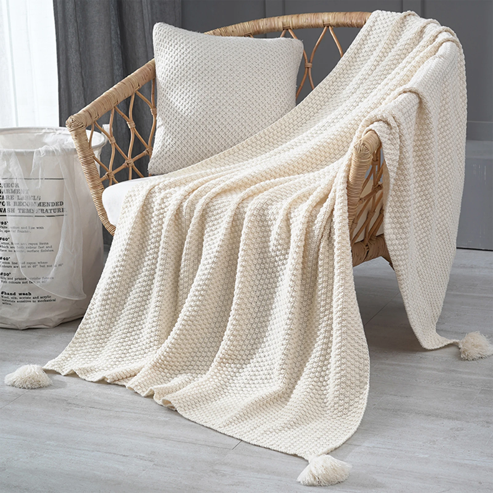 Air Conditioning Blanket Bedding Hand-knitted Shawl Warm With Tassel Knitted Soft Home Textile For Sofa Office Nap
Air Conditioning Blanket Bedding Hand-knitted Shawl Warm With Tassel Knitted Soft Home Textile For Sofa Office Nap