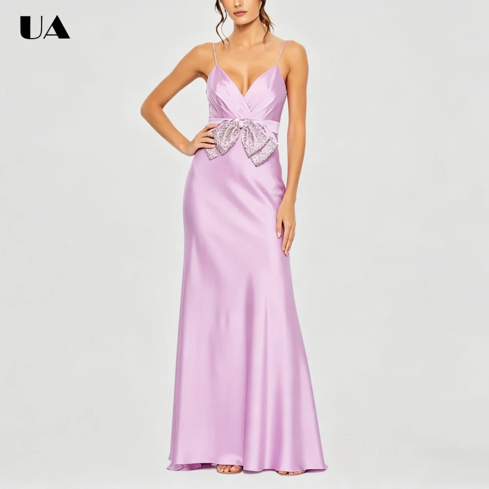 ULBYANRY Customized Satin Spaghetti Strap Prom Dresses for Women, Sparkly Embellished Bow Evening Dress, Sexy Backless Ball Gown
ULBYANRY Customized Satin Spaghetti Strap Prom Dresses for Women, Sparkly Embellished Bow Evening Dress, Sexy Backless Ball Gown