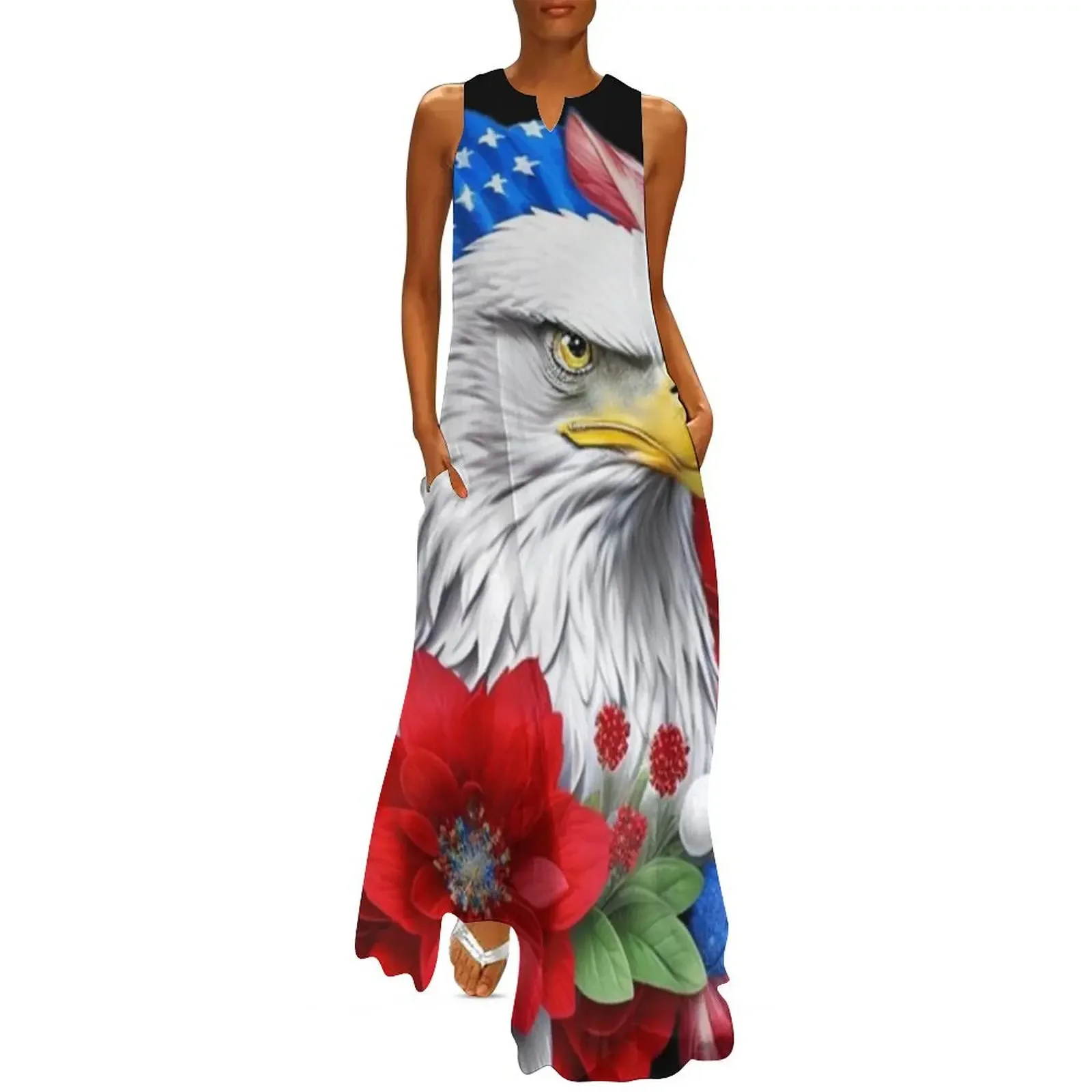 Patriotic Blooms: 4th of July Long Dress long dresses for women Women's dress Dress
Patriotic Blooms: 4th of July Long Dress long dresses for women Women's dress Dress