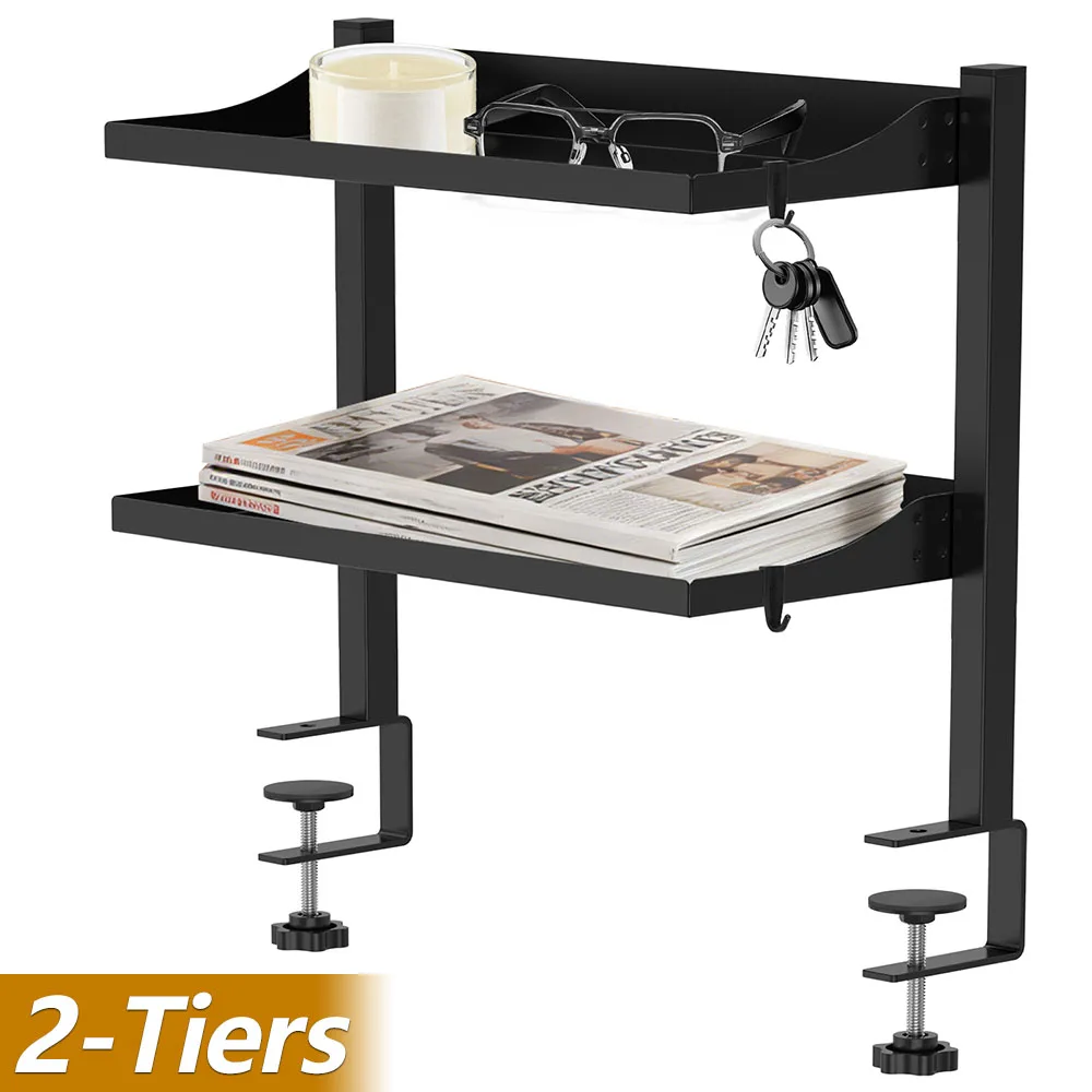 2 Tiers Clamp On Desk Shelf Carbon Steel Desk Storage Rack with Hook No Drill Tabletop Organizer Rack for Home Kitchen Office
2 Tiers Clamp On Desk Shelf Carbon Steel Desk Storage Rack with Hook No Drill Tabletop Organizer Rack for Home Kitchen Office