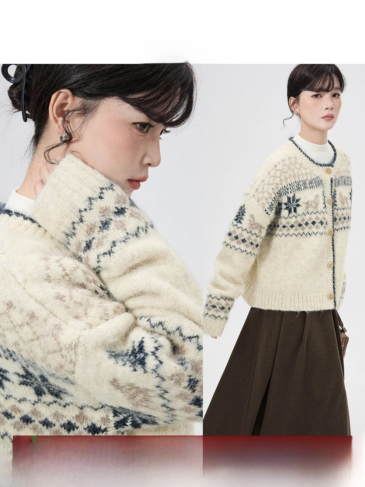 Women's Loose Knitted Sweater Cardigan round Neck Color Block Embroidery Vintage Winter Fashion Casual Style Long Sleeve Coat
Women's Loose Knitted Sweater Cardigan round Neck Color Block Embroidery Vintage Winter Fashion Casual Style Long Sleeve Coat