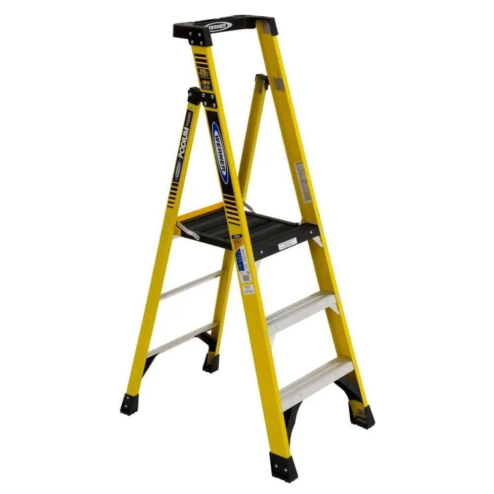 Fiberglass 3-Step Ladder, 375 lbs Capacity, Yellow
Fiberglass 3-Step Ladder, 375 lbs Capacity, Yellow
