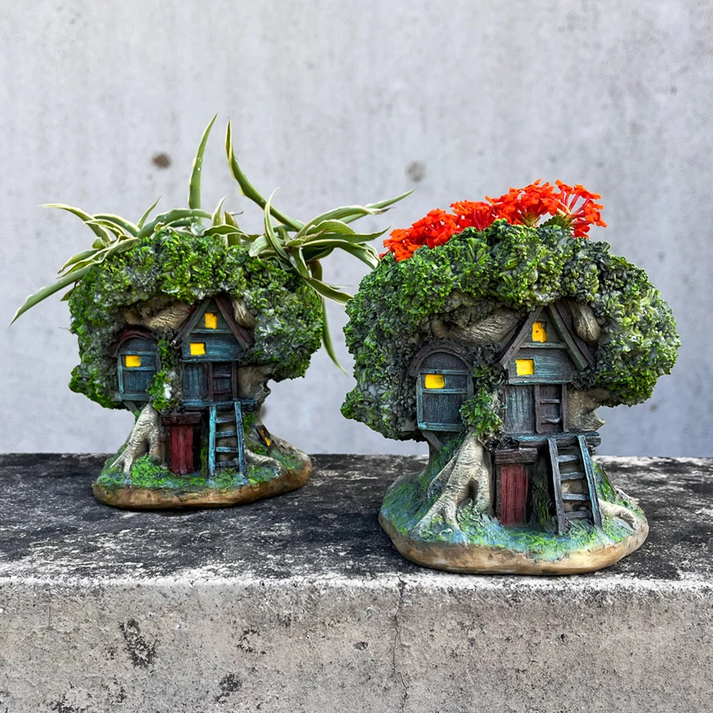 Tree House Flower Pot Bonsai Pot Decorative Forest House Planter Pot Multi-Function Desktop Plant Pot for Micro Landscape
Tree House Flower Pot Bonsai Pot Decorative Forest House Planter Pot Multi-Function Desktop Plant Pot for Micro Landscape