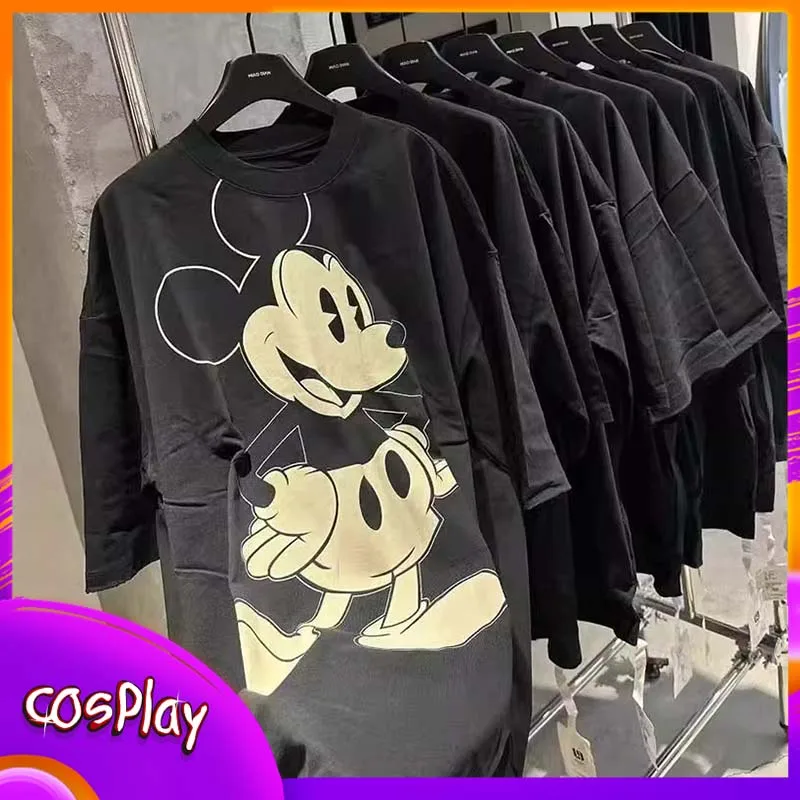 Женская футболка с Микки Маусом и мультяшным принтом Диснея, летняя модная рубашка с короткими рукавами, уличная повседневная свободная верхняя одежда с круглым вырезом для девочек
Женская футболка с Микки Маусом и мультяшным принтом Диснея, летняя модная рубашка с короткими рукавами, уличная повседневная свободная верхняя одежда с круглым вырезом для девочек