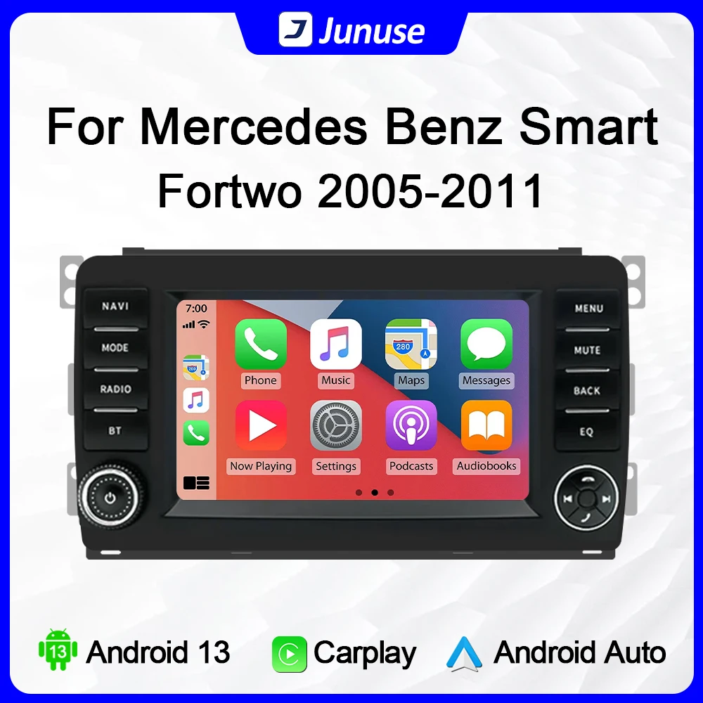 Junuse 7“ Carplay Android 12 Car Multimedia Player For Mercedes/Benz Smart Fortwo 2005-2011 WiFi Radio Stereo Head Unit Navi DSP
Junuse 7“ Carplay Android 12 Car Multimedia Player For Mercedes/Benz Smart Fortwo 2005-2011 WiFi Radio Stereo Head Unit Navi DSP