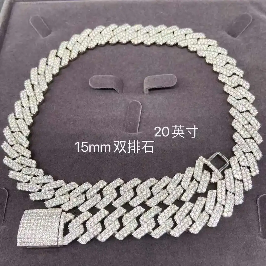 Роскошное индивидуальное 9 мм Iced Out VVS Муассанит с бриллиантами в стиле хип-хоп, кубинская цепочка, блестящие ювелирные изделия, серебро 925 пробы, ювелирные изделия из розового золота, мужское ожерелье
Роскошное индивидуальное 9 мм Iced Out VVS Муассанит с бриллиантами в стиле хип-хоп, кубинская цепочка, блестящие ювелирные изделия, серебро 925 пробы, ювелирные изделия из розового золота, мужское ожерелье