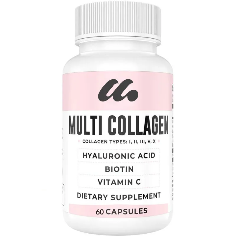 Collagen capsules contain biotin,hyaluronic acid,and vitamin C.Hydrolyzed multi collagen peptide capsules. Type I, II, III, V, X
Collagen capsules contain biotin,hyaluronic acid,and vitamin C.Hydrolyzed multi collagen peptide capsules. Type I, II, III, V, X
