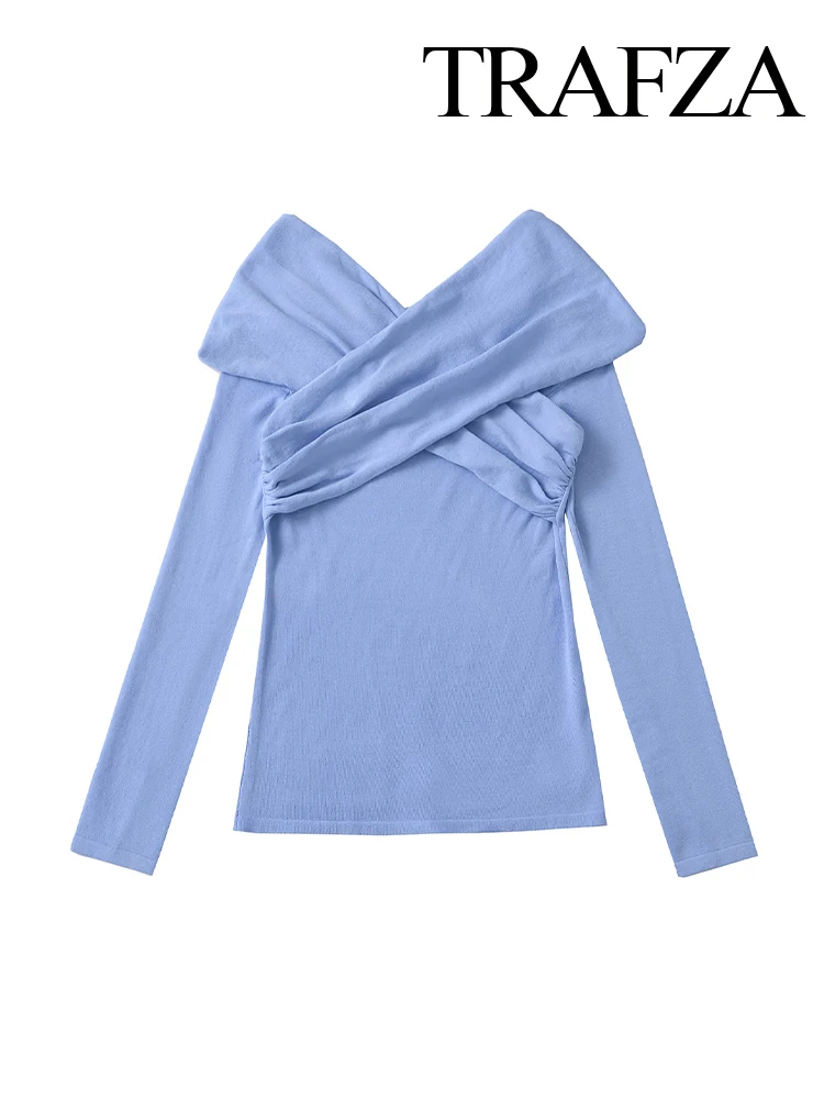 TRAFZA Women Fashion Design Multi-Wear Double-Breasted Off-Shoulder Top Female Elegant High Street Casual Long-Sleeved Top Mujer
TRAFZA Women Fashion Design Multi-Wear Double-Breasted Off-Shoulder Top Female Elegant High Street Casual Long-Sleeved Top Mujer