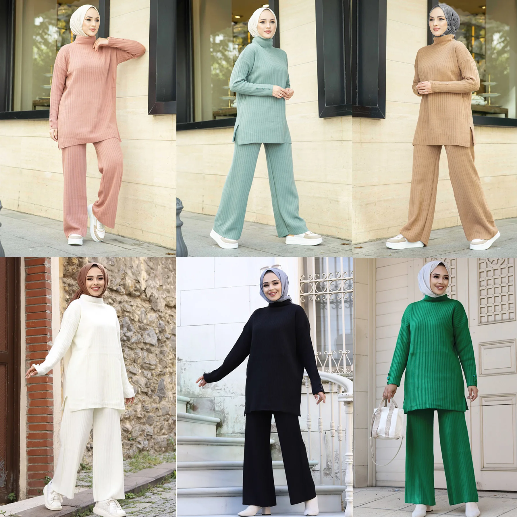 M181# Malaysia Indonesia Autumn and Winter Woolen Set Muslim Women's Wide Leg Pants Two Piece Set Dubai Luxury Islam Elegant
M181# Malaysia Indonesia Autumn and Winter Woolen Set Muslim Women's Wide Leg Pants Two Piece Set Dubai Luxury Islam Elegant