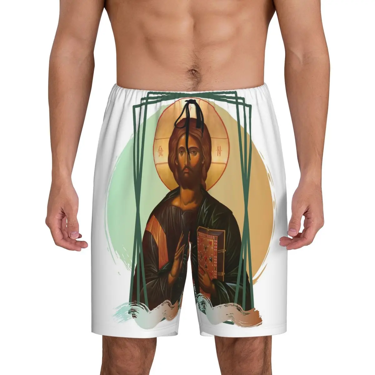 Мужские короткие пижамные шорты с изображением Иисуса Христа, для сна и отдыха
Мужские короткие пижамные шорты с изображением Иисуса Христа, для сна и отдыха