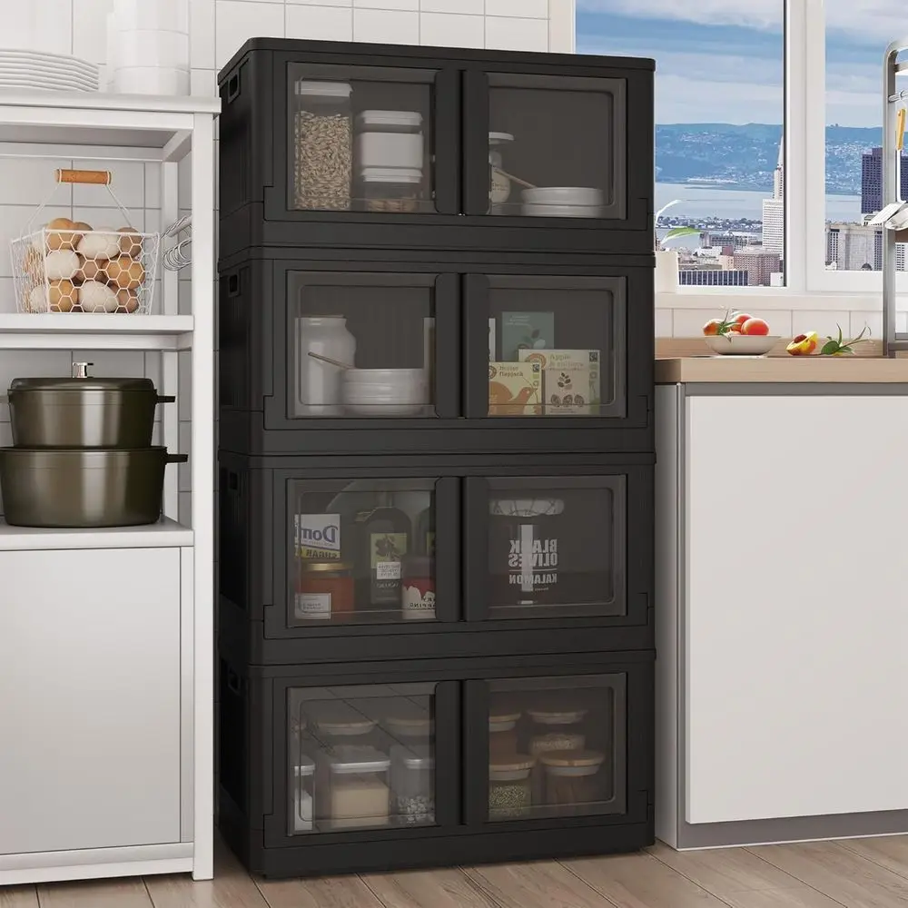 Stackable Storage Bins With Lids, Collapsible Plastic Storage Bins, Closet Organizers and Storage Containers with Built-in Wheel
Stackable Storage Bins With Lids, Collapsible Plastic Storage Bins, Closet Organizers and Storage Containers with Built-in Wheel