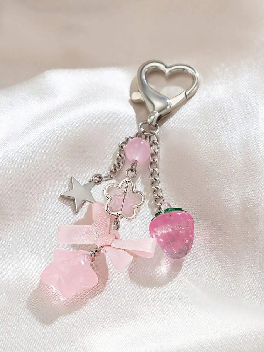 Kawaii 1pc Sweet & Cute Star, Strawberry, Bowknot & Tassel Pendant Keychain Suitable For Bags, Mobile Phones, Friends As Gifts V
Kawaii 1pc Sweet & Cute Star, Strawberry, Bowknot & Tassel Pendant Keychain Suitable For Bags, Mobile Phones, Friends As Gifts V