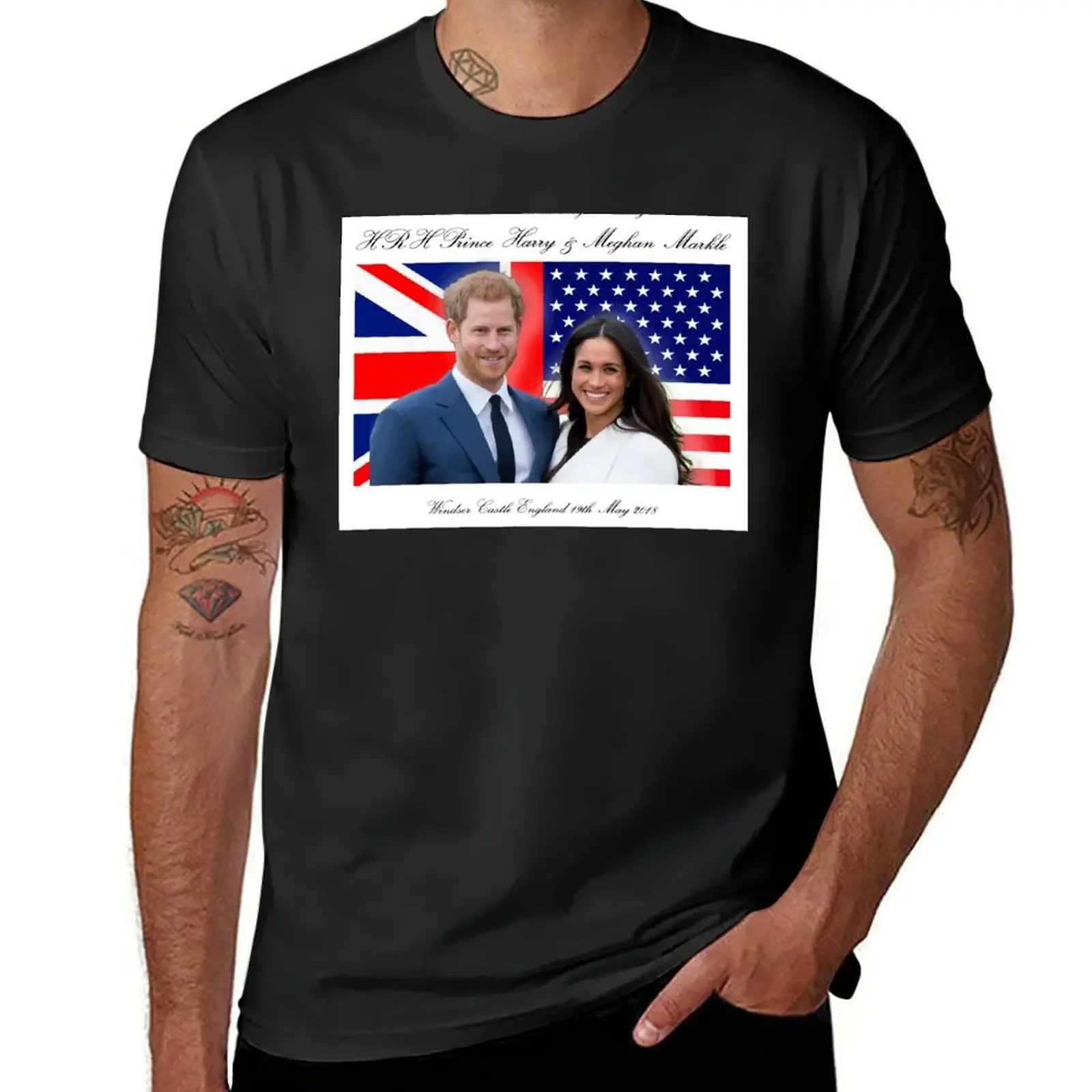 Мужская футболка с коротким рукавом, в память королевской свадьбы принца хра, Гарри и Меган маркл
Мужская футболка с коротким рукавом, в память королевской свадьбы принца хра, Гарри и Меган маркл