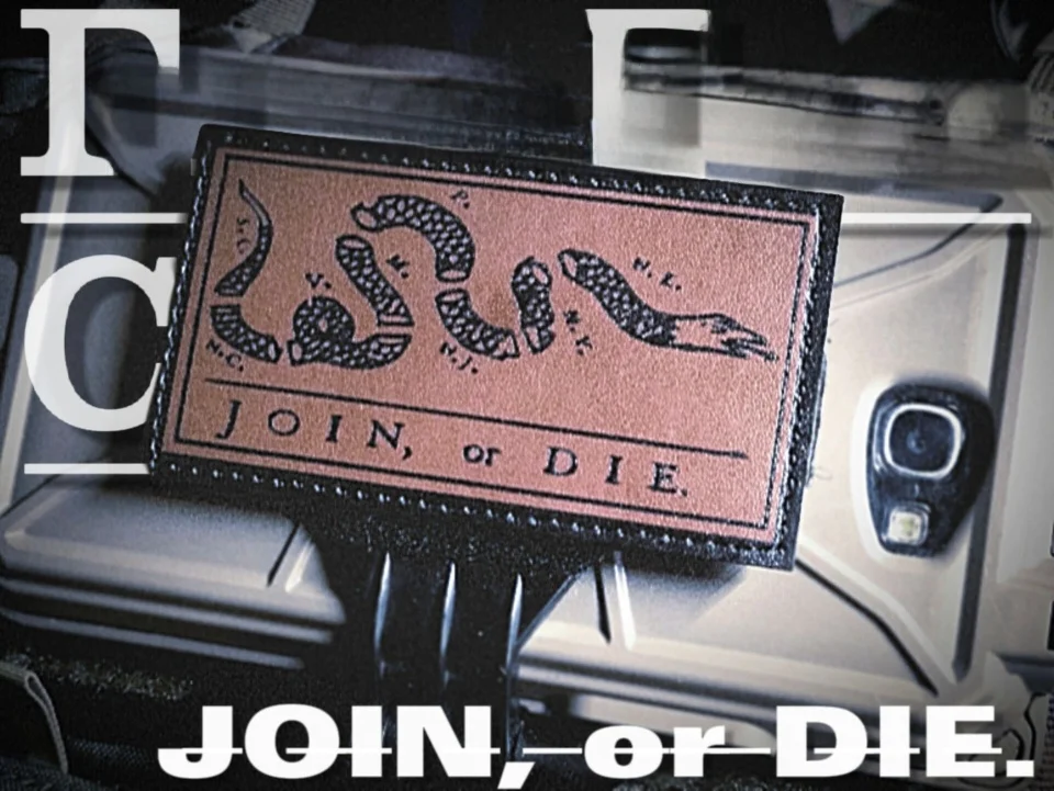 Mor Patch Death Leather Material Join Or Die Military Fan Magic Sti Outdoor Cam Travel Supplies Collectors Items
Mor Patch Death Leather Material Join Or Die Military Fan Magic Sti Outdoor Cam Travel Supplies Collectors Items