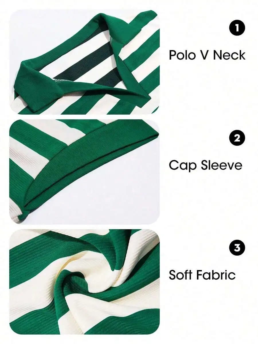 Women Cap Sleeve Striped V Neck T Shirt Dress With Pockets Loose Mini Dress Summer Casual
Women Cap Sleeve Striped V Neck T Shirt Dress With Pockets Loose Mini Dress Summer Casual