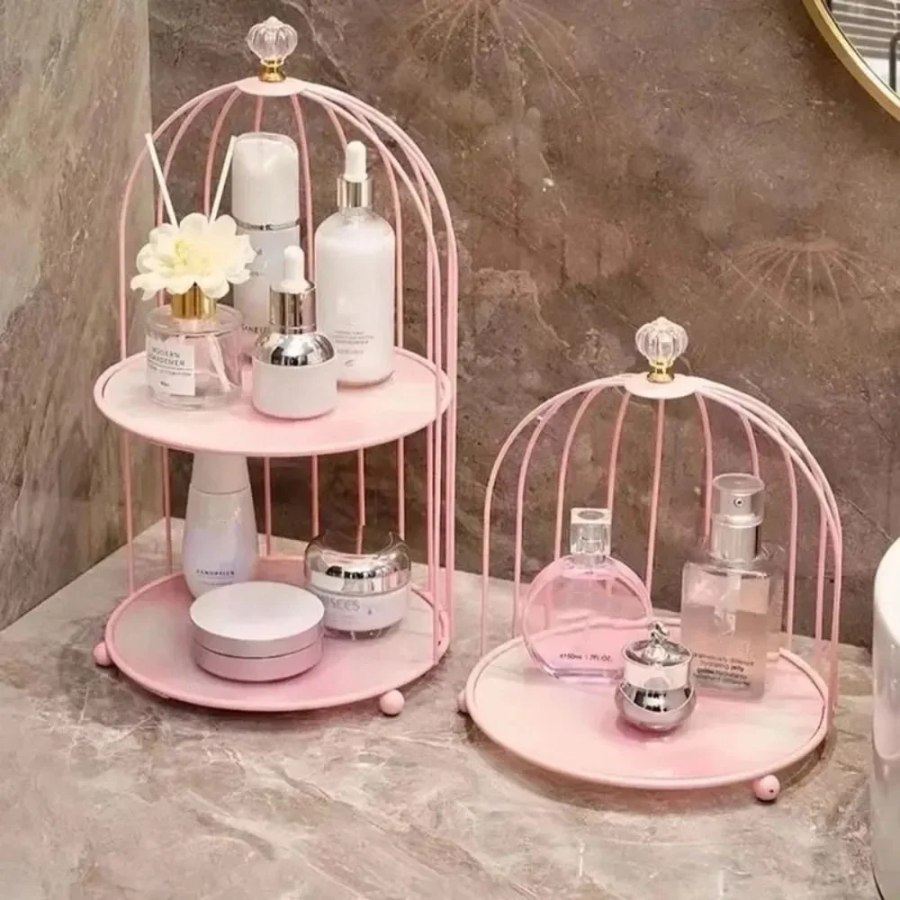 Modern Iron Art Cosmetic Shelf Double-layer Dressing Table Makeup Storage Shelf Large-capacity Bird Cage Holder Makeup Organizer
Modern Iron Art Cosmetic Shelf Double-layer Dressing Table Makeup Storage Shelf Large-capacity Bird Cage Holder Makeup Organizer