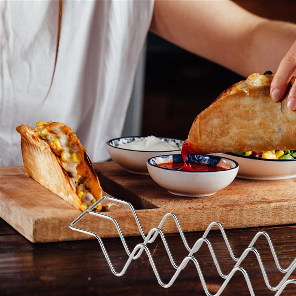 Stainless Steel Tortilla St Pancake Rack Taco Holder Corrosion Resistant Smooth Multi Function for Restaurant 
Stainless Steel Tortilla St Pancake Rack Taco Holder Corrosion Resistant Smooth Multi Function for Restaurant