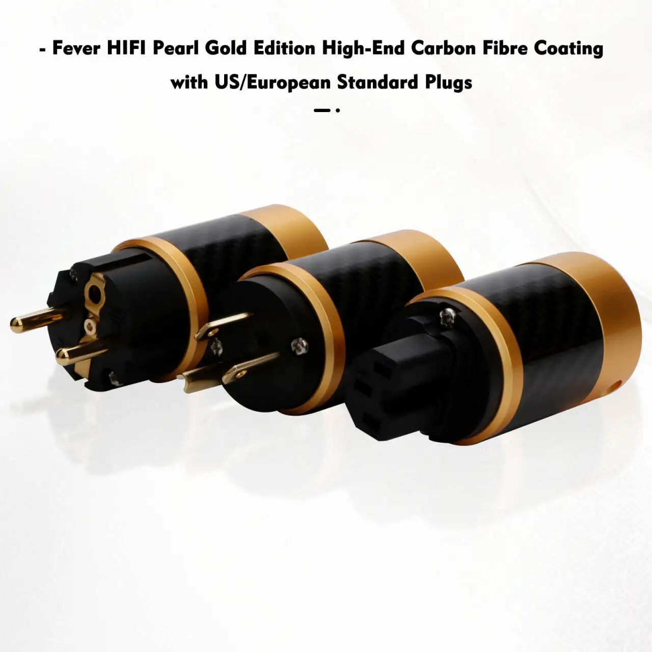 High-End Carbon Fiber Coating with European Standard Plug and IEC Female Connector - Fever HIFI Pearl Gold Edition
High-End Carbon Fiber Coating with European Standard Plug and IEC Female Connector - Fever HIFI Pearl Gold Edition