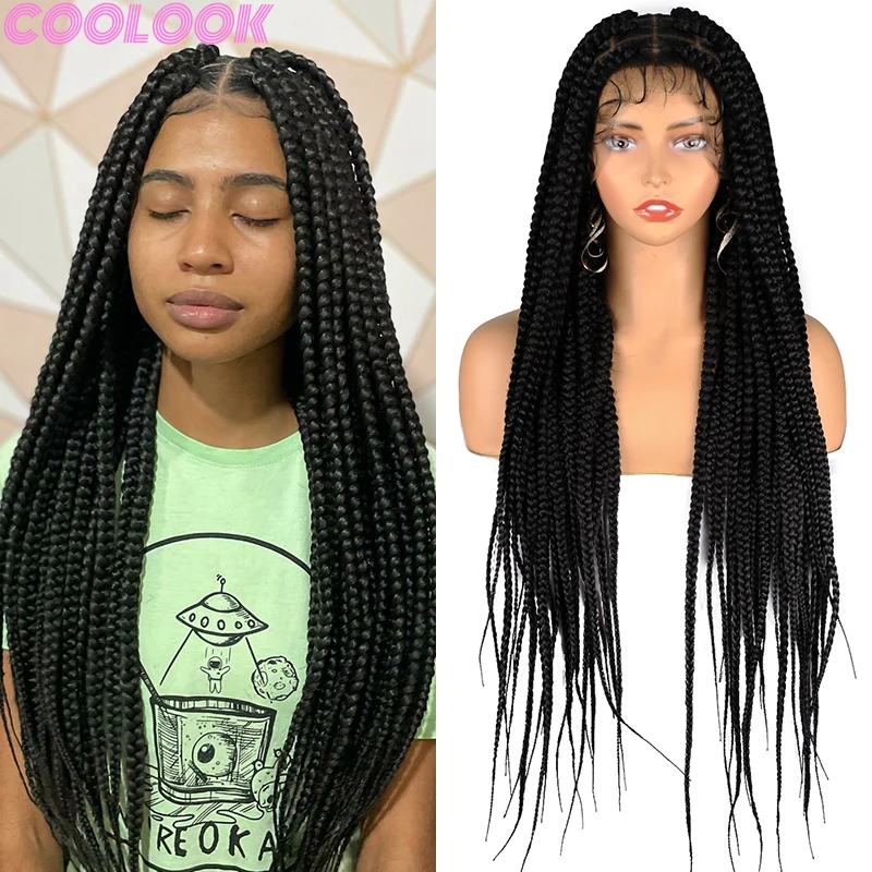 36" Synthetic Box Braided Full Lace Wigs Super Long Handmade Crochet Braid Wigs Jumbo Square Knotless Braids Wig for Black Women
36" Synthetic Box Braided Full Lace Wigs Super Long Handmade Crochet Braid Wigs Jumbo Square Knotless Braids Wig for Black Women