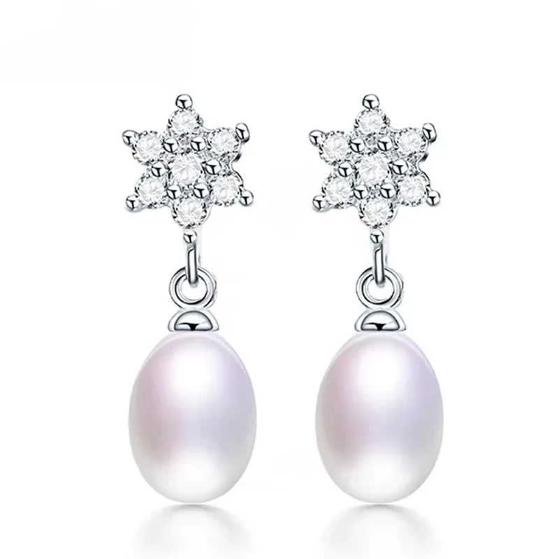 YWYC 8-9mm Natural Freshwater Pearl Earrings Jewelry Gift Hexagram Star 925 Sterling Silver Zircon Drop Earrings for Women
YWYC 8-9mm Natural Freshwater Pearl Earrings Jewelry Gift Hexagram Star 925 Sterling Silver Zircon Drop Earrings for Women