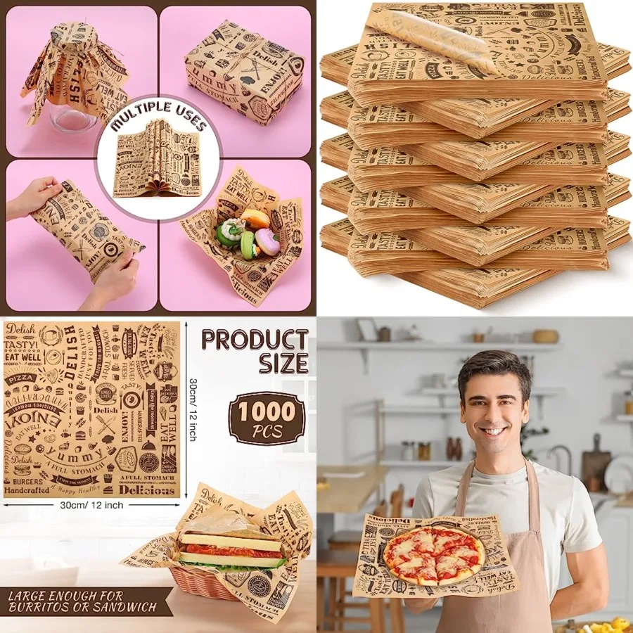 Pcs 12 x 12 Inch Deli Wax Paper Sheets Grease Resistant Tray Basket Liners Newsprint Paper Water and Grease Proof Sandwich Wrap
Pcs 12 x 12 Inch Deli Wax Paper Sheets Grease Resistant Tray Basket Liners Newsprint Paper Water and Grease Proof Sandwich Wrap