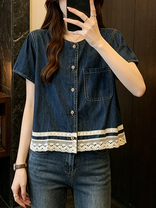 plus Size Summer New Fashion Women's round Neck Open Cardigan Shirt Loose Fit Denim Top for Plump MM Comfortable Breathable K...
plus Size Summer New Fashion Women's round Neck Open Cardigan Shirt Loose Fit Denim Top for Plump MM Comfortable Breathable K...