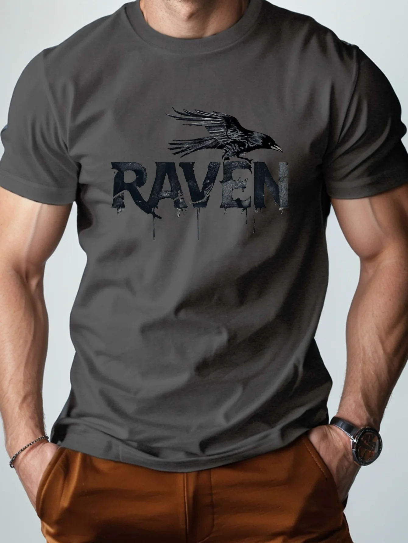 Crow Pattern Comfortable Crew Neck Men's T-Shirt-Summer Casual Fashion Men's Clothing
Crow Pattern Comfortable Crew Neck Men's T-Shirt-Summer Casual Fashion Men's Clothing