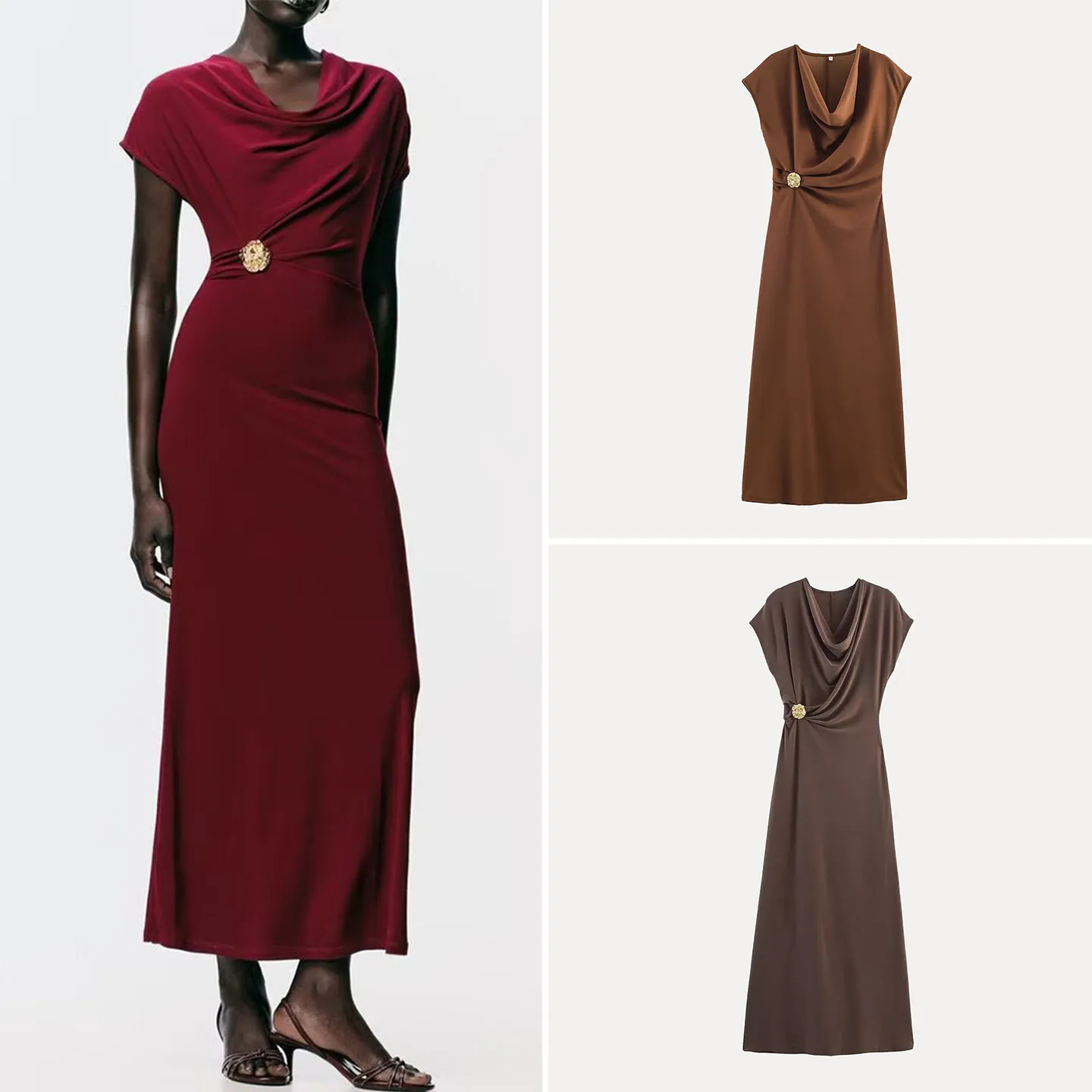 ZADATA Fashionable Personality Simple Dress with Pleats Women's Casual Straight Tube Skirt Single Piece round Neck Short Sleeve
ZADATA Fashionable Personality Simple Dress with Pleats Women's Casual Straight Tube Skirt Single Piece round Neck Short Sleeve